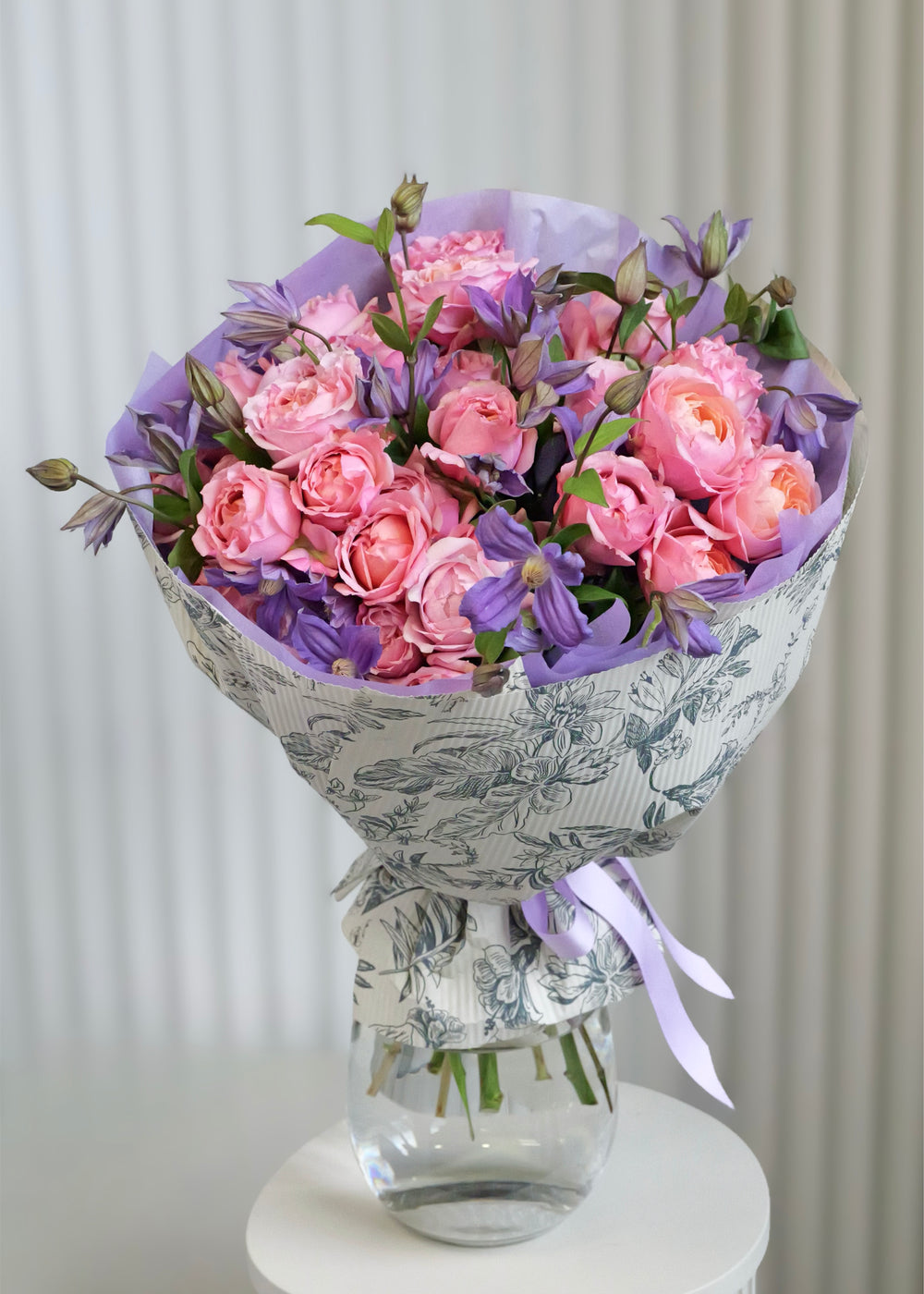 Kytice s plaménkem a růží Juliet