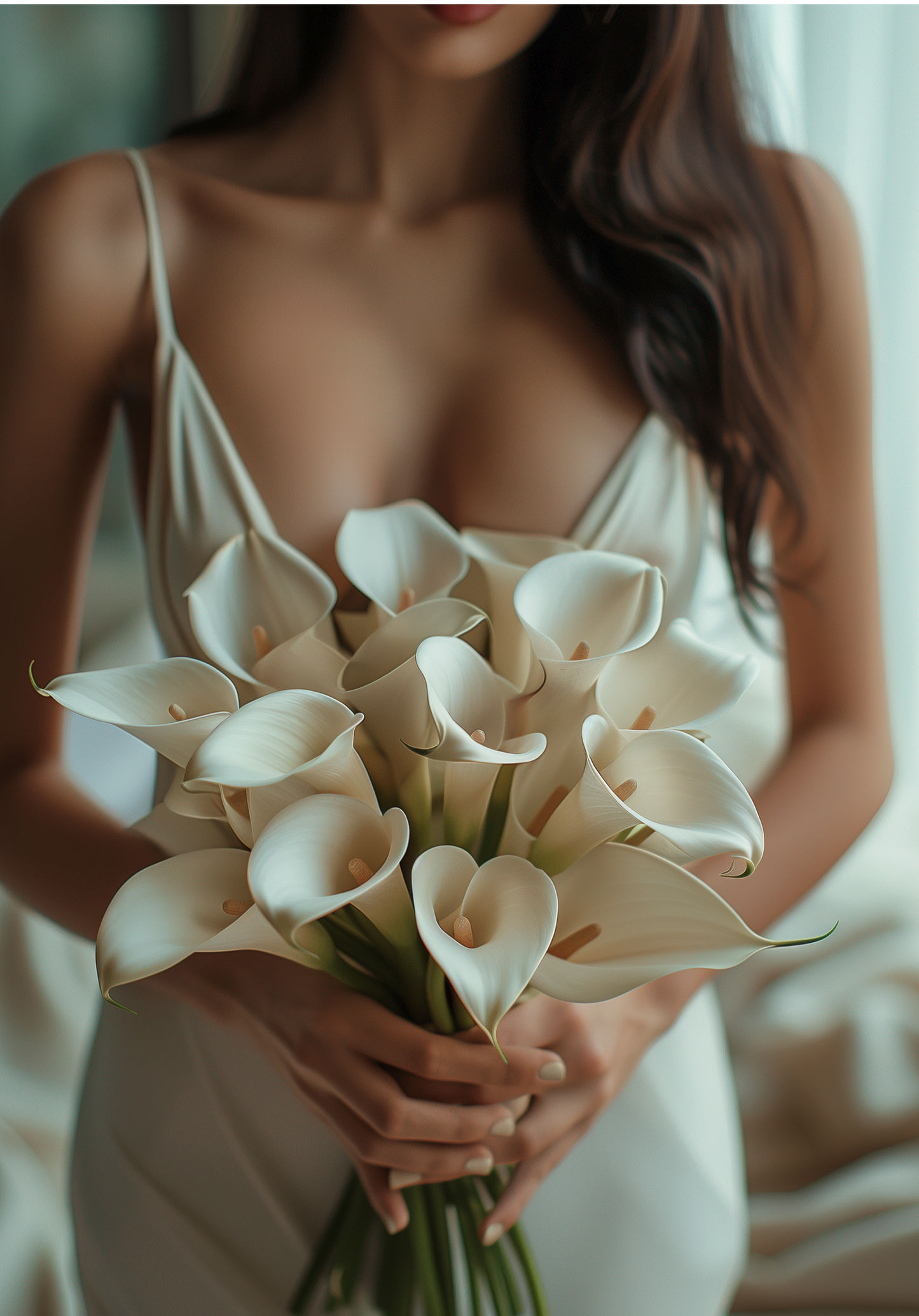 
                  
                    A wedding bouquet of white Calla lilies
                  
                