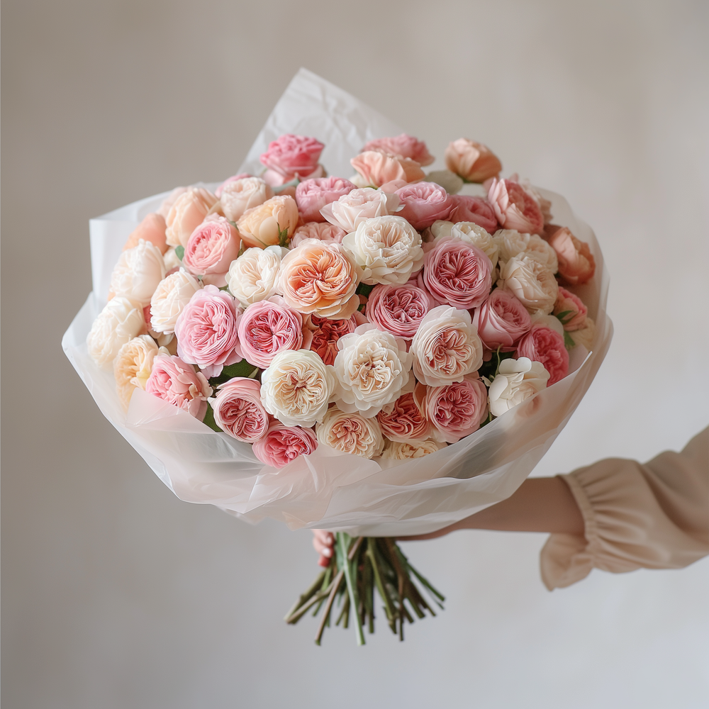 Bouquet of 101 peony-roses