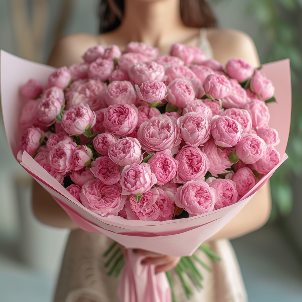 Růžové trsové růže